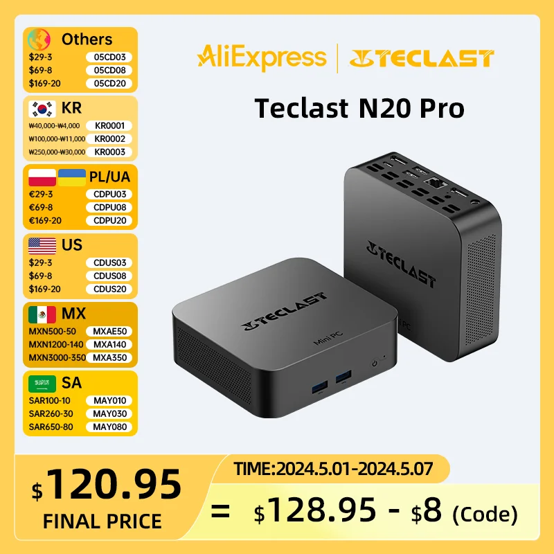 Teclast N20 Pro ̴ PC, ޴ ũž ǻ,  N95 12  μ, DDR4 16GB RAM, 256GB, 512GB, 1TB SSD, WiFi6, 4K HD